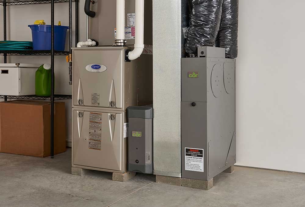 High efficiency gas furnace in a home